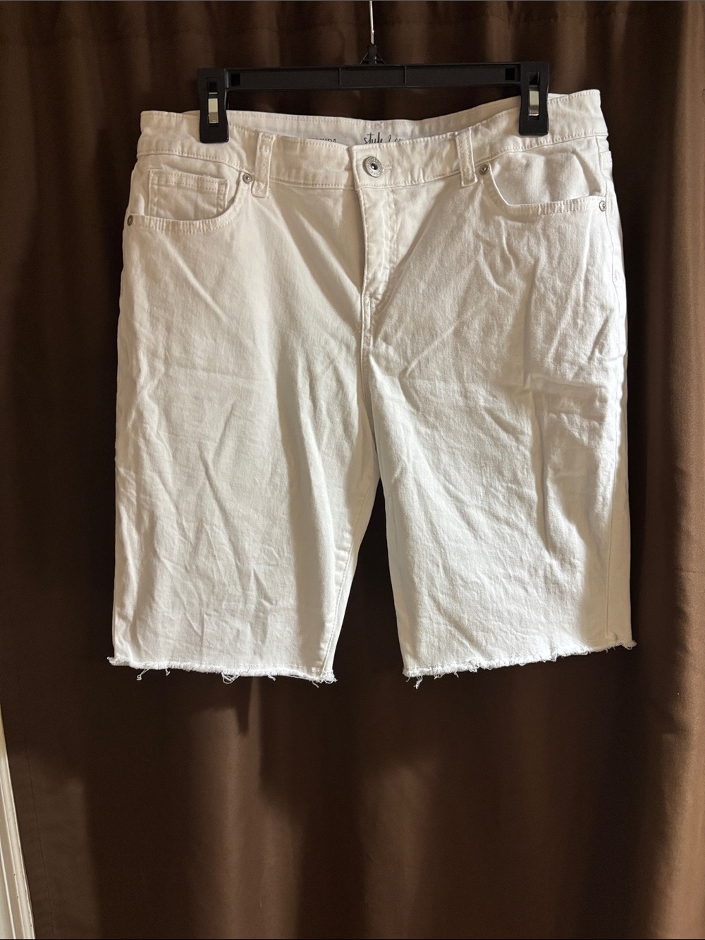 Style & Co. White women’s Denim Cutoff Shorts with Raw Hem